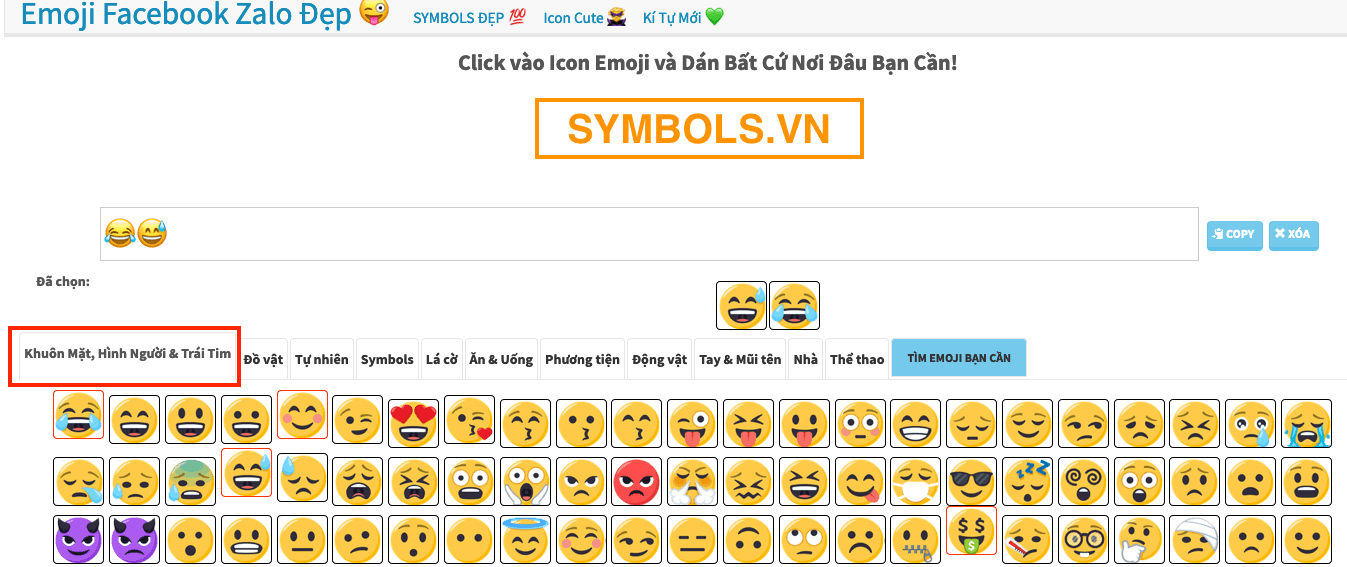 Biểu Tượng Cười Ra Nước Mắt 😅 1001 Emoji Copy 😂 Dán