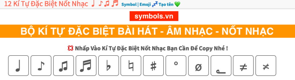 Kí Tự Đặc Biệt Bài Hát ❣️ Hình Nốt Nhạc [Icon Play Nhạc]