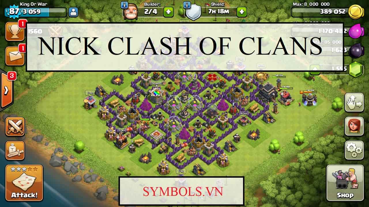 tên clash of clan