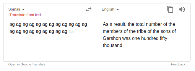 Google dịch chữ vô nghĩa thành có nghĩa