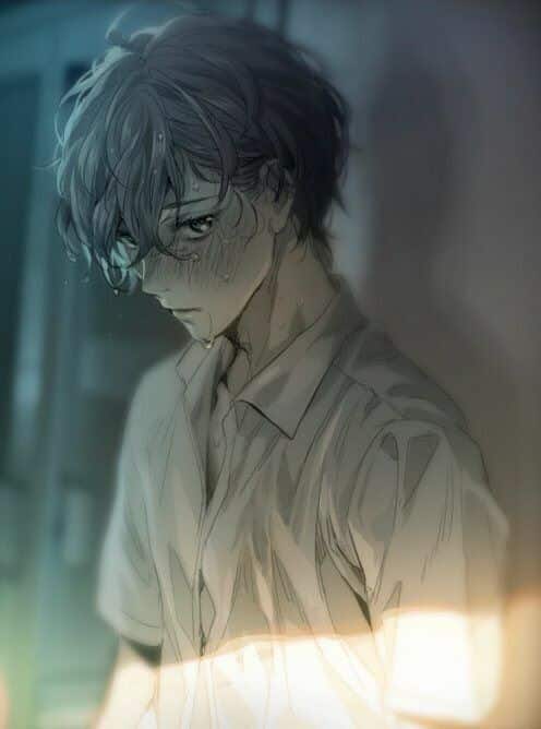 Ảnh Anime Boy Bùi ngùi khóc đong giàn giụa nước mắt