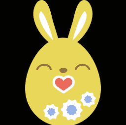 Biểu tượng nụ hôn với chú thỏ vàng