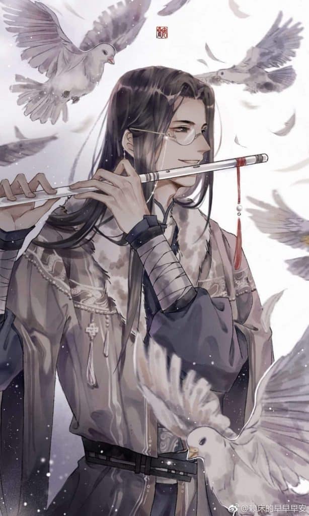 Bức hình Anime boy cổ trang thổi sáo cực đẹp