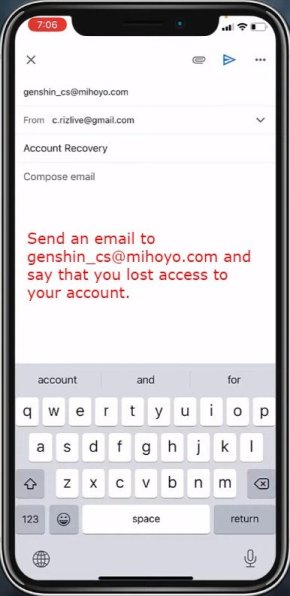 Gửi email tới Genshin Impact