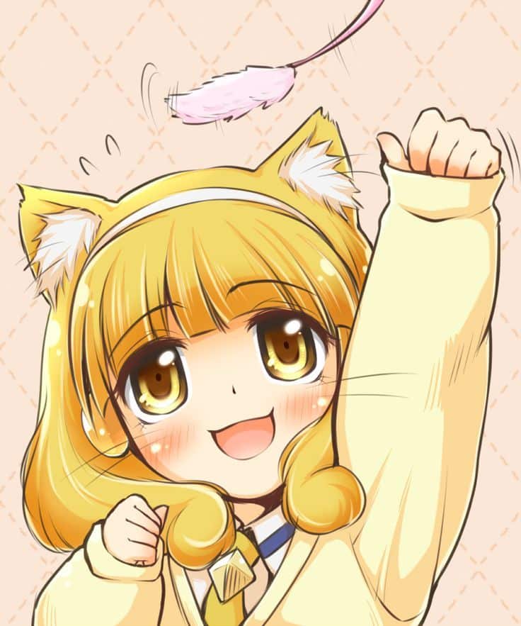 Hình Anime Nữ Chibi Màu Vàng dễ thương dễ dàng thương