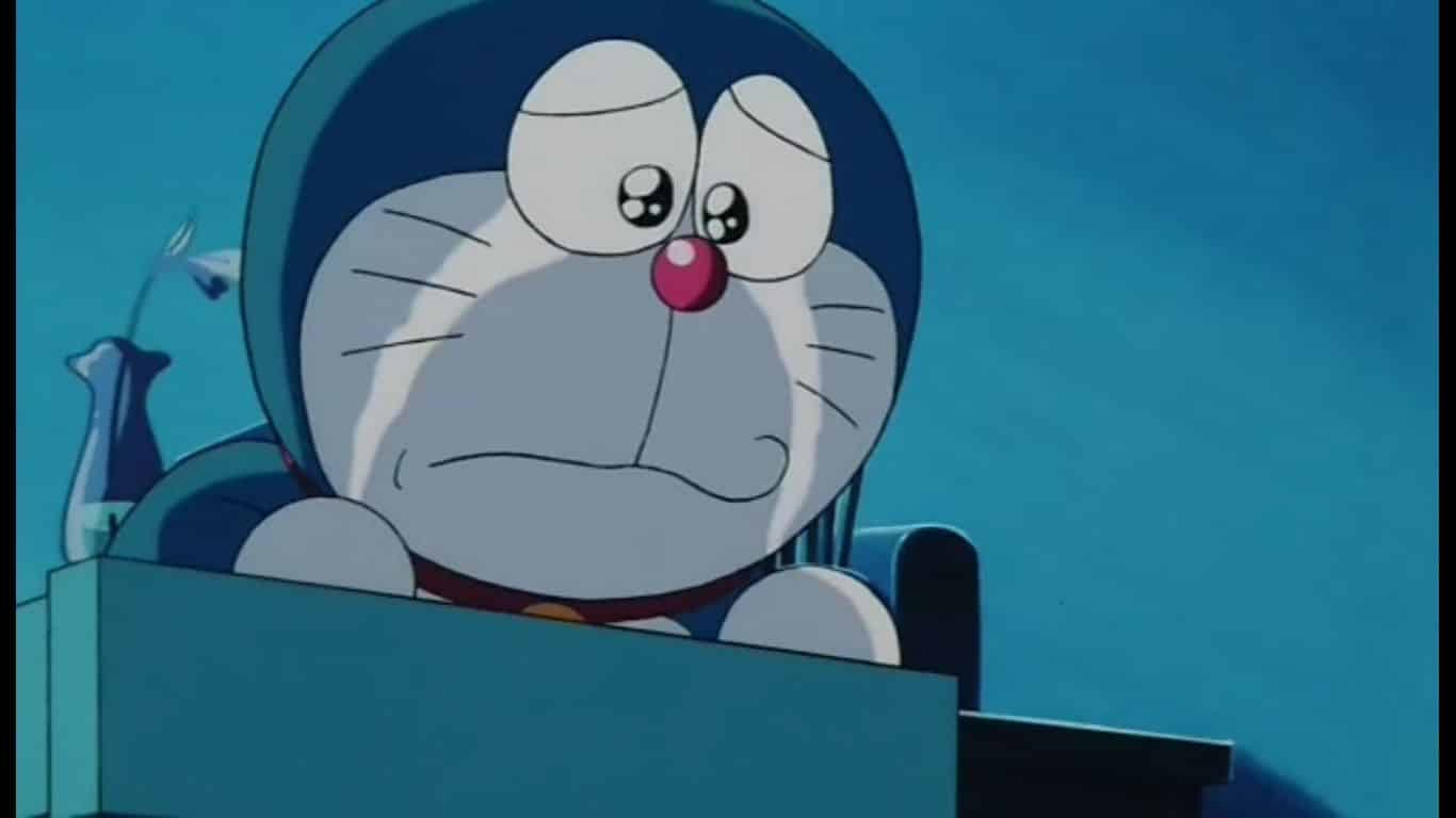 Trauriger Cartoon Doraemon