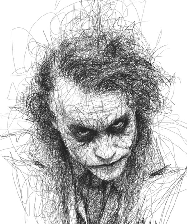 Hình Joker vẽ bằng bút chì
