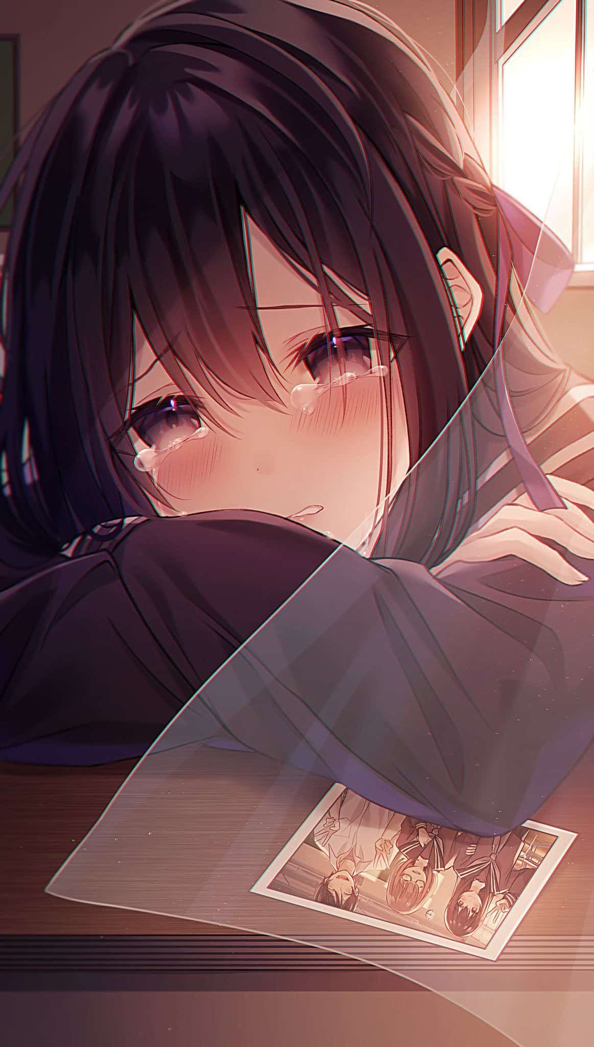 Hình Nền Anime Buồn Cho Điện Thoại khóc sưng mắt