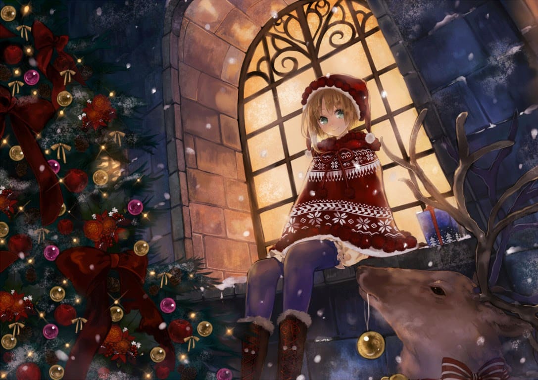 Hình Nền Anime Giáng Sinh đẹp dễ thương