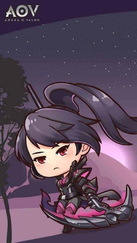 Hình nền tướng mạo liên quân Mina chibi dễ thương mang lại năng lượng điện thoại