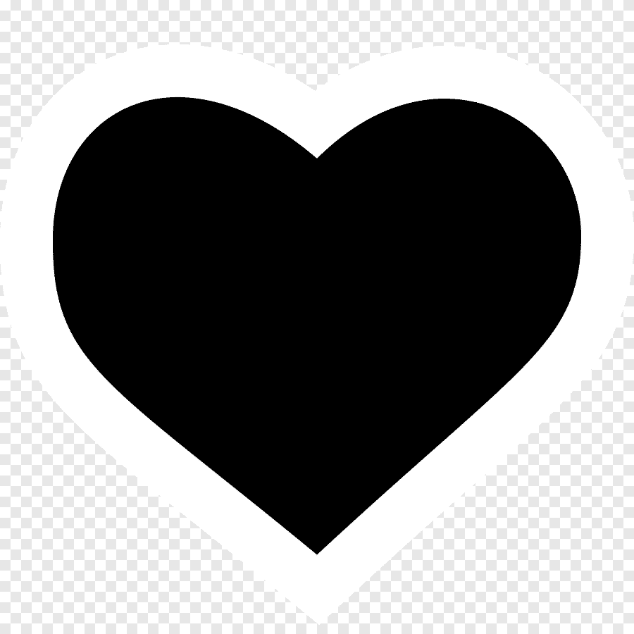 Icon trái tim đen viền trắng cho iphone