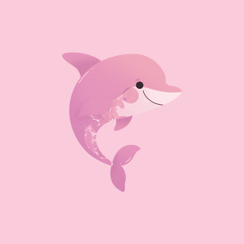 Mẫu biểu tượng chú cá heo hồng tuyệt đẹp