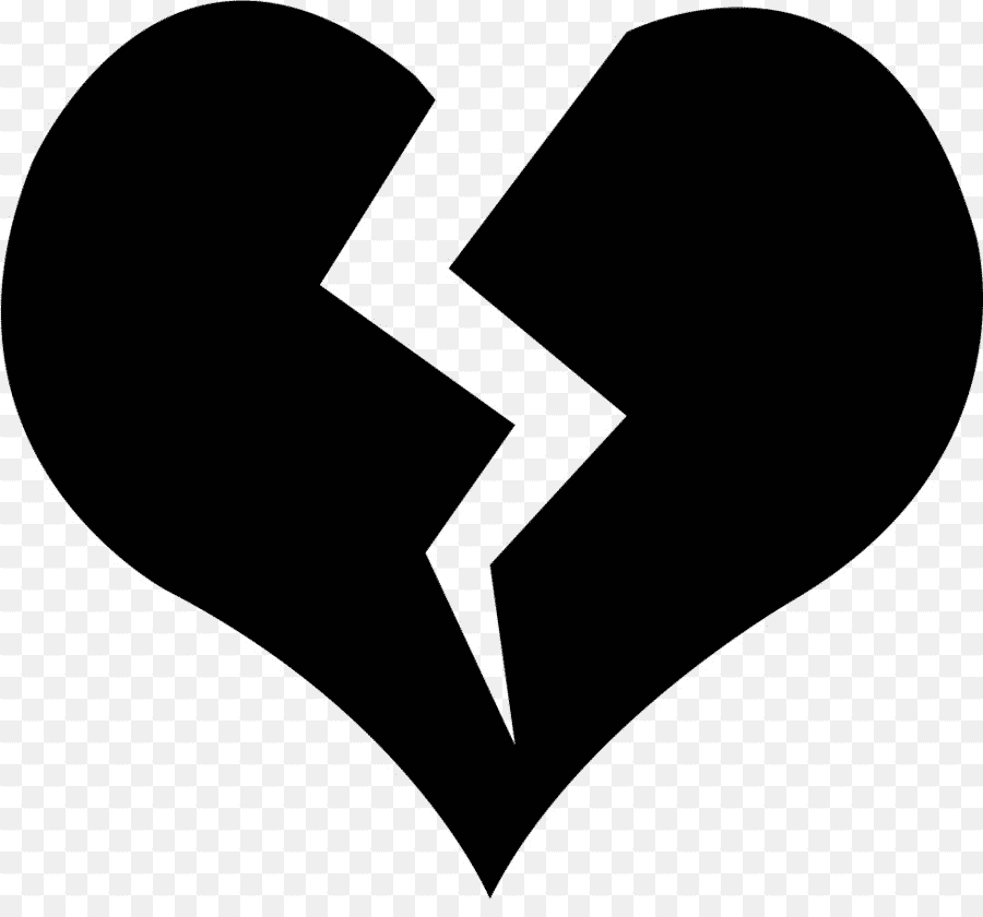 Mẫu biểu tượng trái tim đen tan vỡ