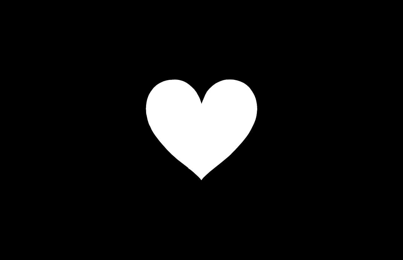 Mẫu biểu tượng trái tim đen trắng