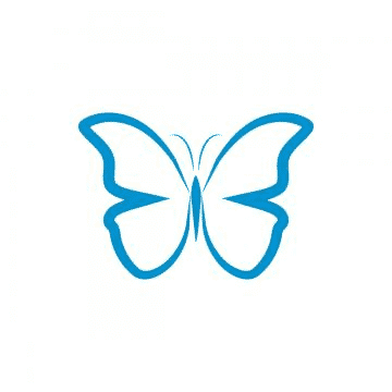 Mẫu icon bướm xanh đơn giản