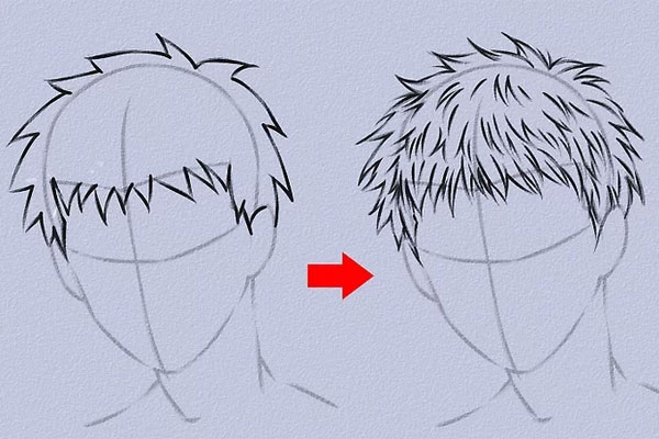 Bạn vẽ ví dụ, chi tiết để sở hữu được loại tóc thiệt hơn