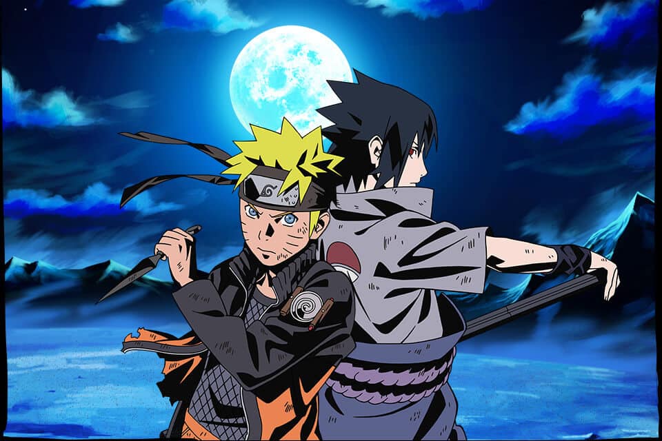 Bức Hình Nhân Vật Anime Nổi Tiếng Naruto và Sasuke