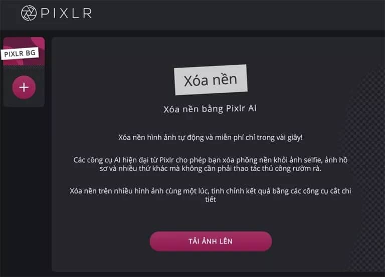 Tách nền ảnh Pixlr: Hãy khám phá công cụ tách nền ảnh Pixlr và biến những bức ảnh của bạn trở nên lung linh hơn bao giờ hết! Với công nghệ cao cấp và tính năng độc đáo, Pixlr sẽ giúp bạn tách nền ảnh một cách chính xác và nhanh chóng. Và điều tuyệt vời là bạn không cần phải trả bất kỳ khoản phí nào để sử dụng dịch vụ này. Hãy tải ứng dụng Pixlr ngay bây giờ và tạo ra những bức ảnh nghệ thuật đẹp tuyệt với.