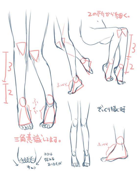 Cách Vẽ Chân Anime Nữ đơn giản