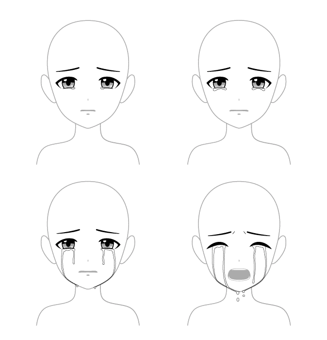 Cách Vẽ Mắt Anime Buồn khóc