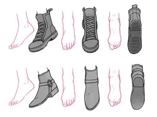 Cách vẽ chân và giày độc đáo