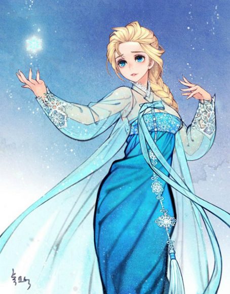 Cùng xem ngay bộ Hình công chúa Anime Elsa