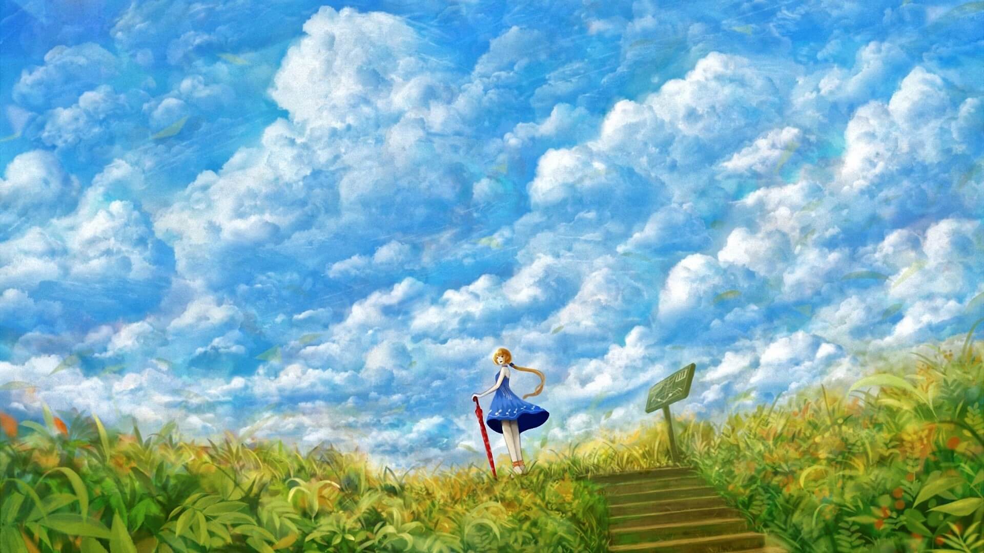 Hình Anime Bình Yên giữa bầu trời trong xanh