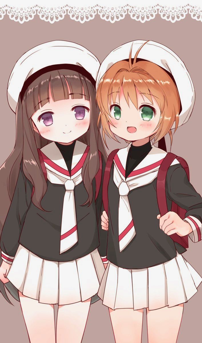 Hình Anime Cặp Đôi Học Sinh phái nữ cute