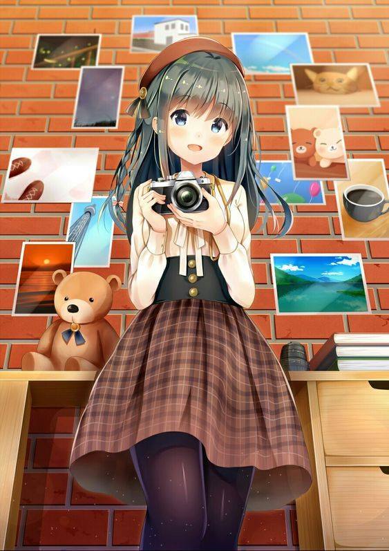 Hình Anime Nữ Học Sinh ráng máy hình ảnh tạo ra dáng
