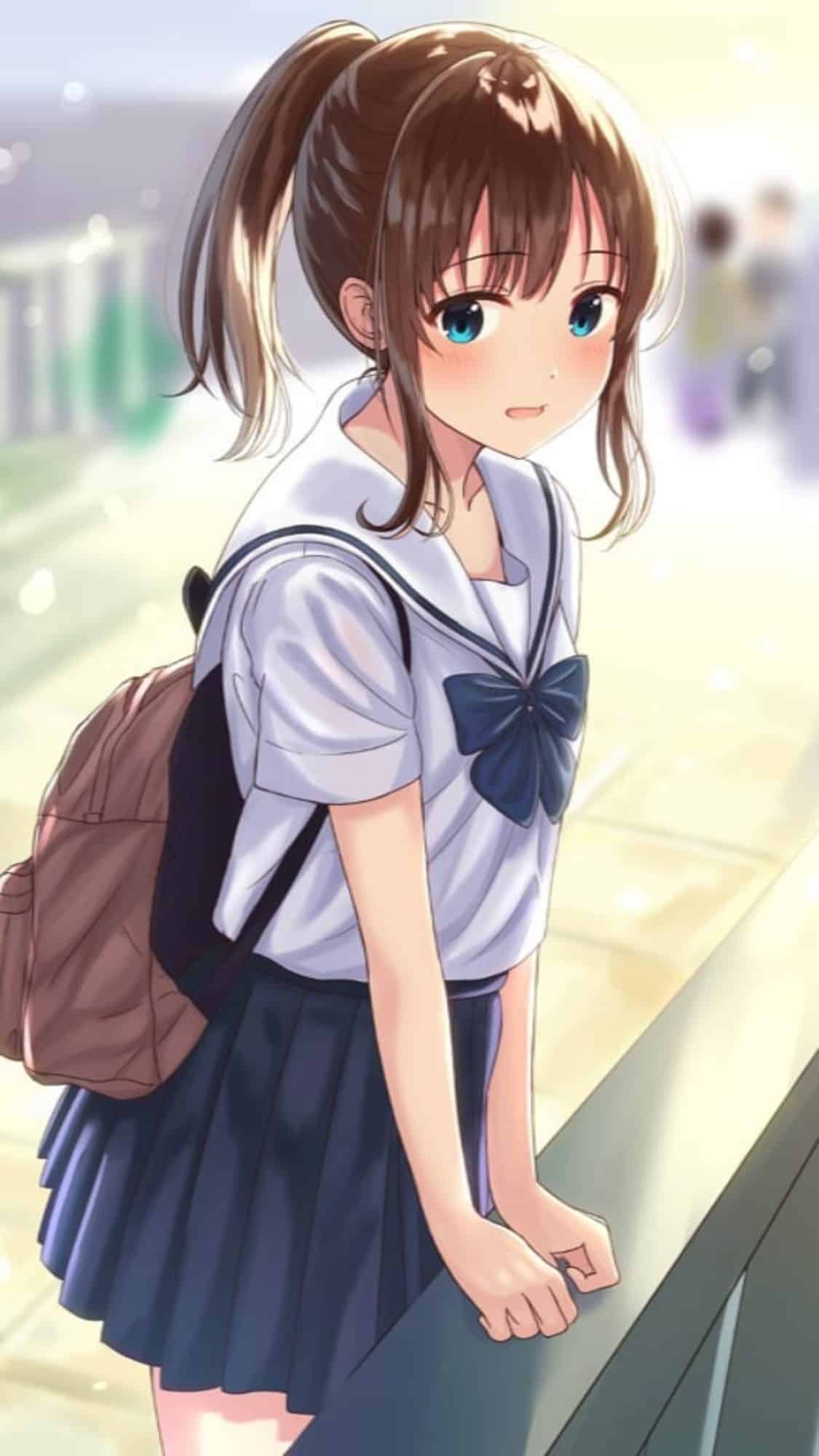 Hình Anime Nữ Học Sinh cute đáng yêu