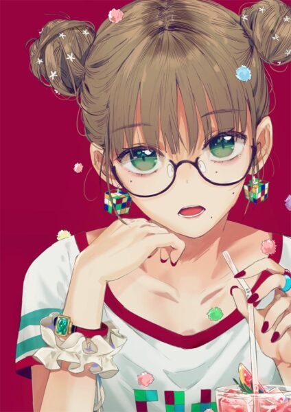 Hình Anime Nữ Ngầu Lòi Đeo Kính xinh đẹp nhất nhất