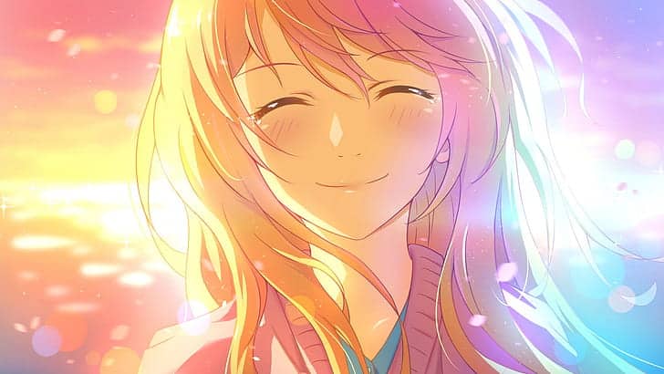 Hình Anime Nữ Vui Vẻ cười tỏa nắng
