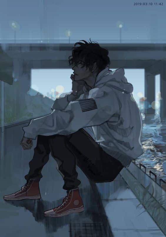 Hình Anime chàng trai cô đơn lẻ loi