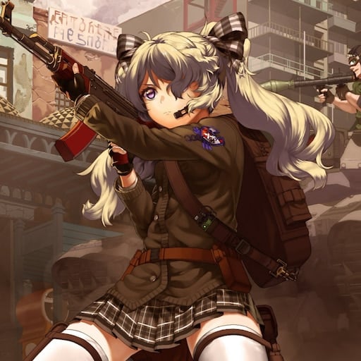 Hình Anime con gái cầm súng chiến đấu