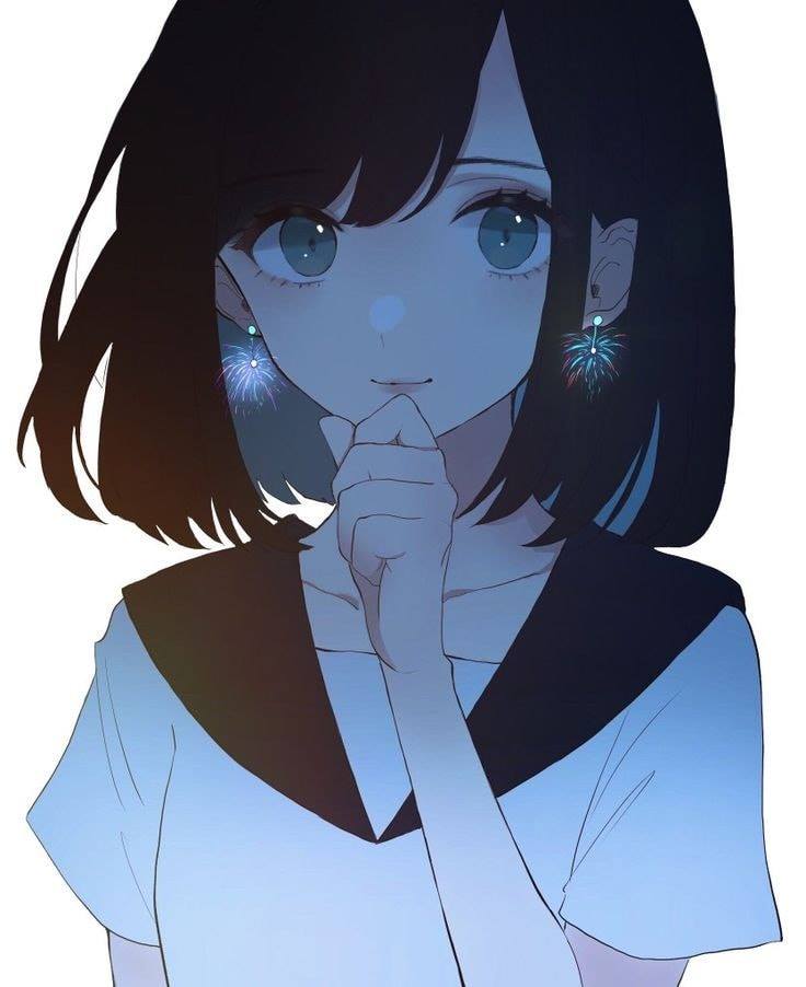 Hình Anime girl tóc ngắn cực kỳ xinh xắn
