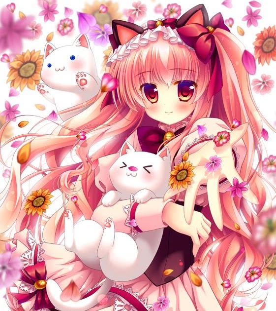 Hình Anime màu hồng cực kỳ cute đáng yêu