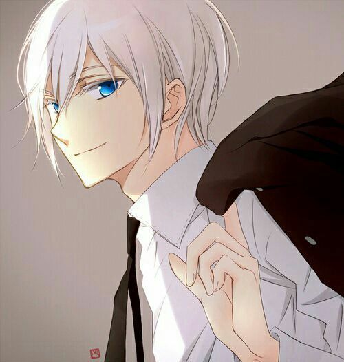 Hình Anime nam tóc trắng mắt xanh bao ngầu chất