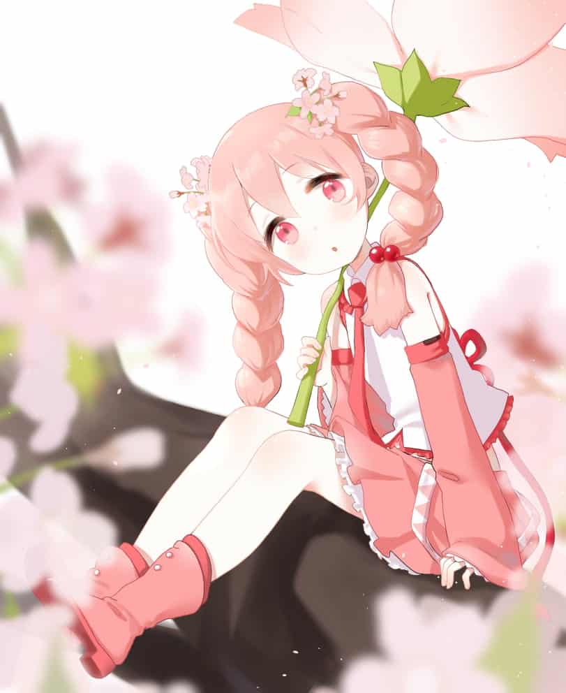 Hình Anime ngồi trên cây dễ thương