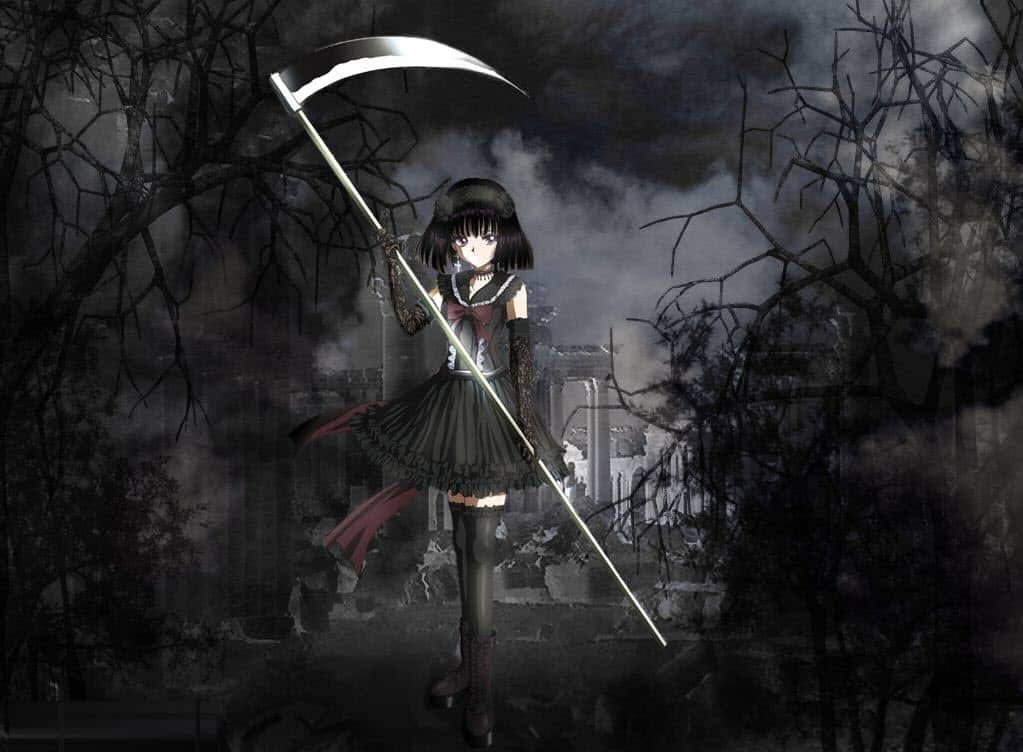 Hình Anime nữ tóc đen ngắn u ám