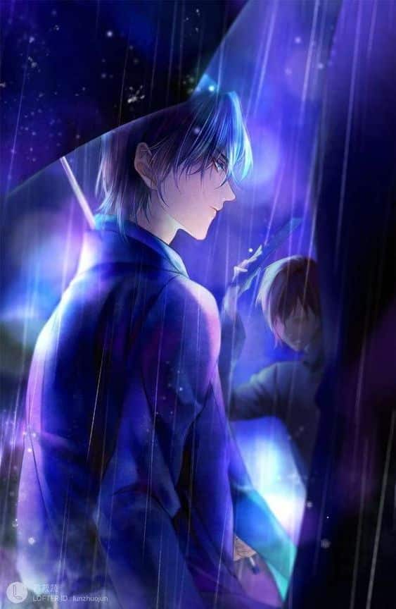 Hình Anime thất tình đi trong mưa