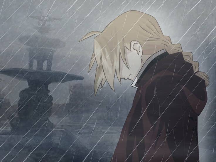 Hình Mưa Buồn nữ Anime khóc dưới mưa