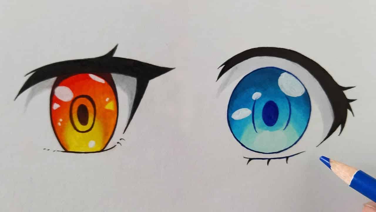 Hình Tập Vẽ Mắt Anime đơn giản