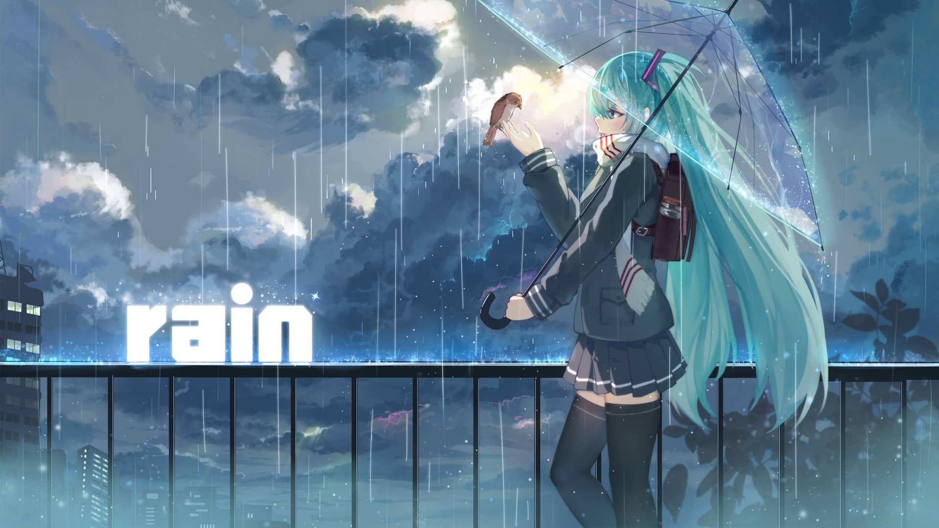 Hình ảnh mưa buồn Anime
