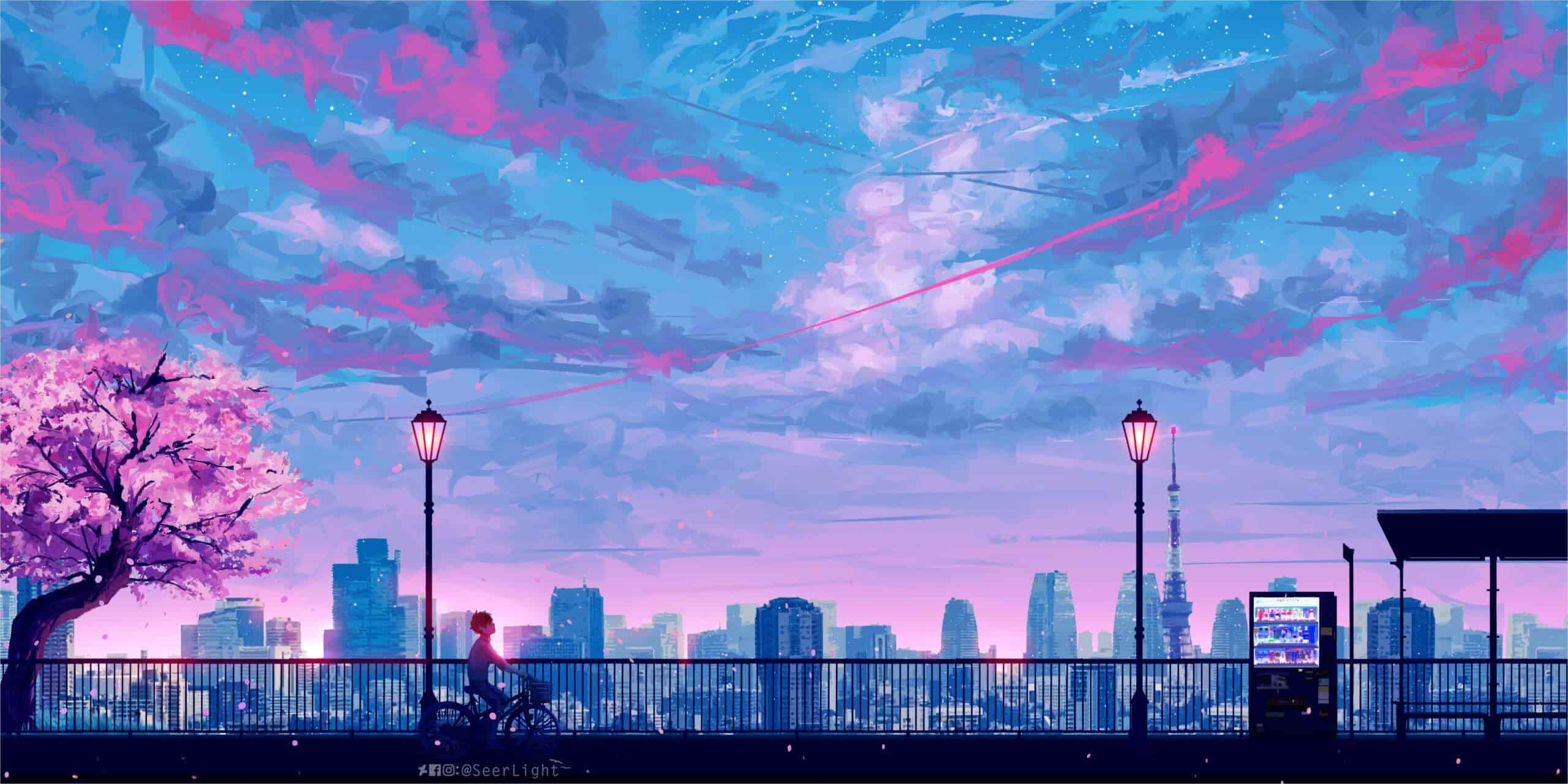 Ảnh khung cảnh đẹp anime - hình nền điện thoại phong cảnh anime 4k đẹp