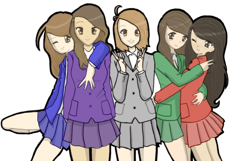 Hình nhóm Anime những cô gái đáng yêu