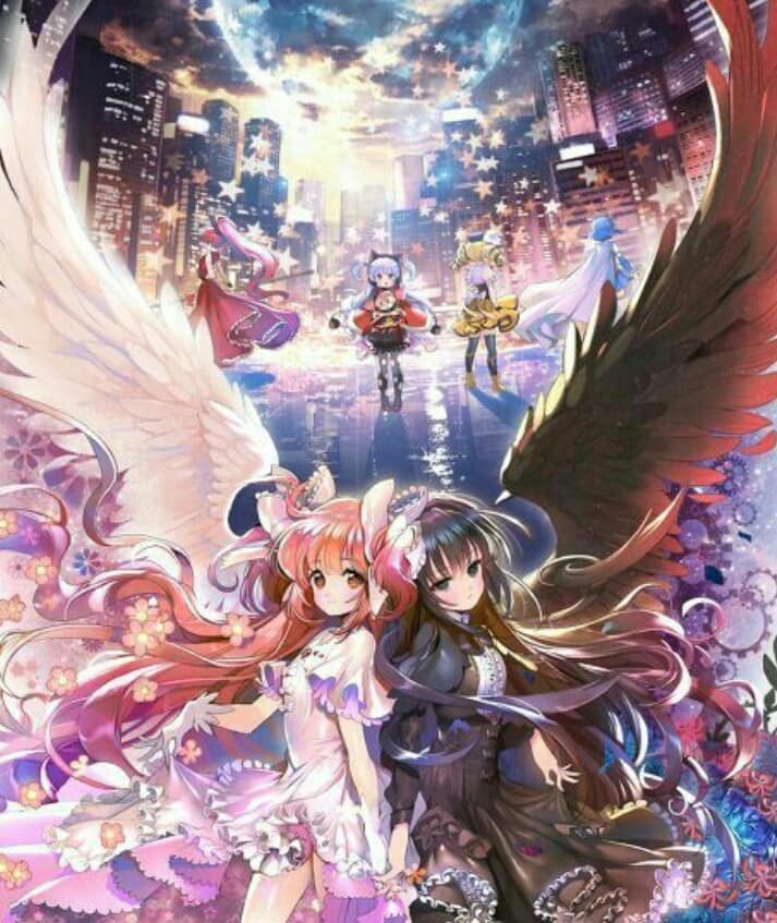Hình thiên thần và ác quỷ Anime dễ thương đáng yêu