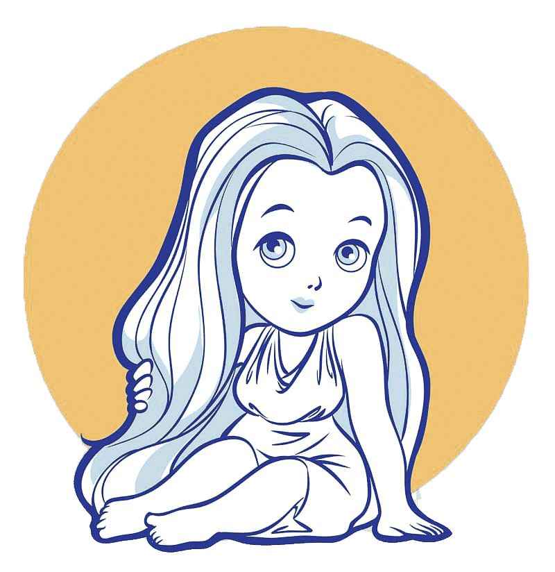 Hình vẽ Anime Cung Xử Nữ đơn giản đáng yêu