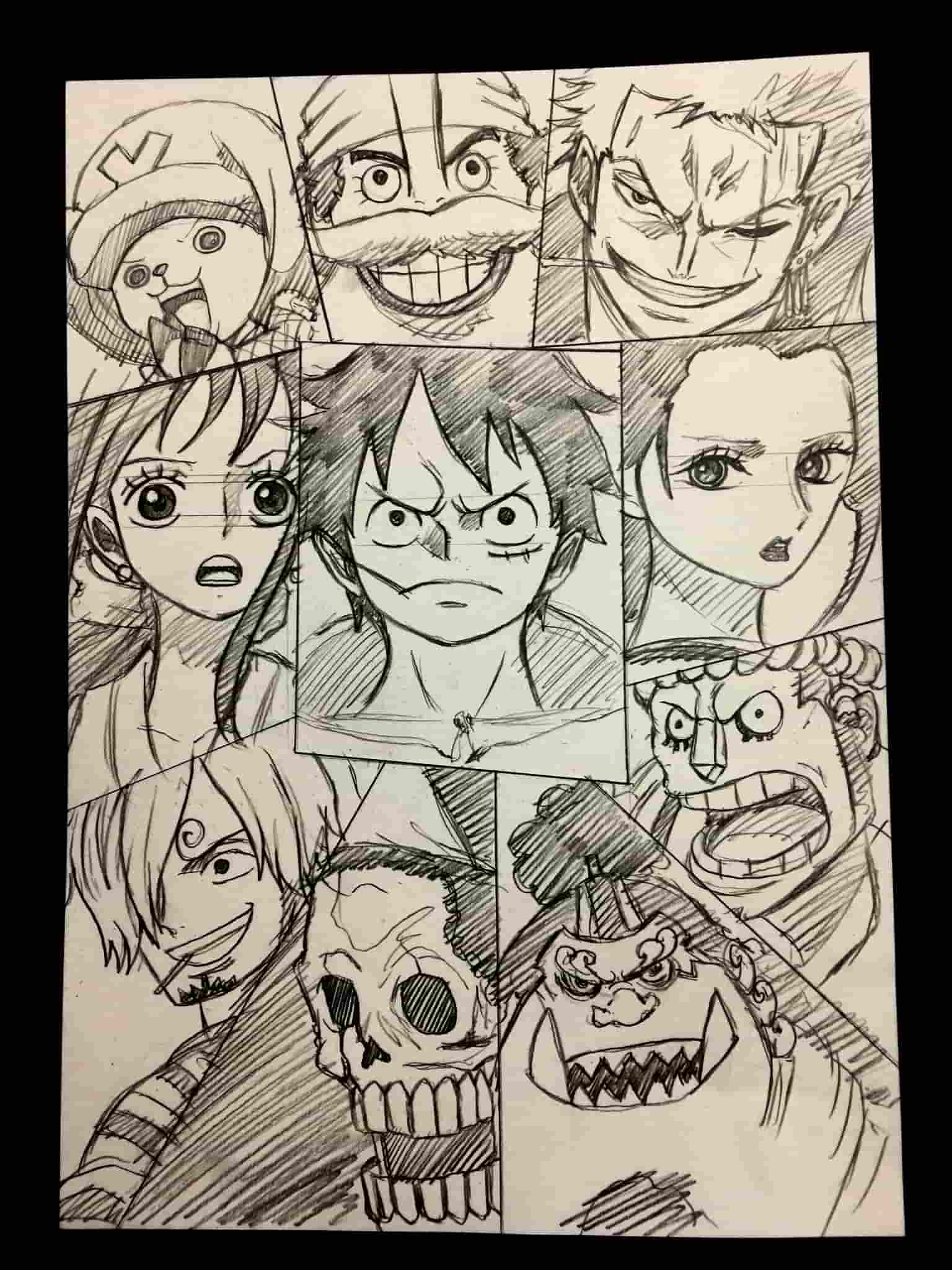 Hình vẽ các nhân vật trong băng mũ rơm One Piece