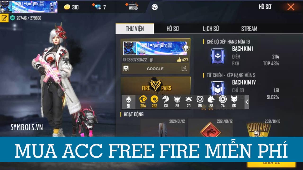Mua Acc Free Fire Miễn Phí 0Đ ❤️️ Shop Cho 50+ Nick Vip