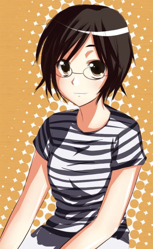 Tặng bạn Ảnh Anime girl đeo kính tóc ngắn xinh xắn